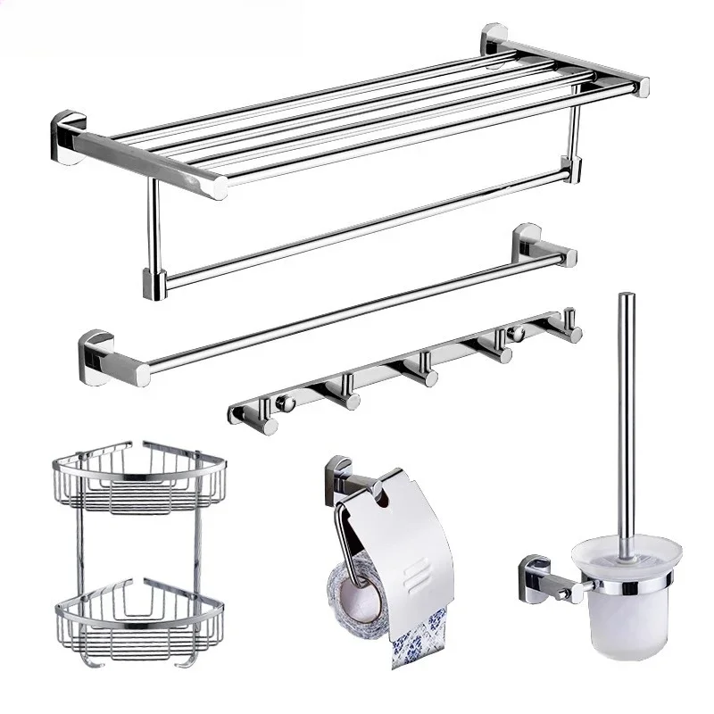 

All-copper bath towel rack single rod double rod bathroom clothes towel rack bathroom hardware pendant set