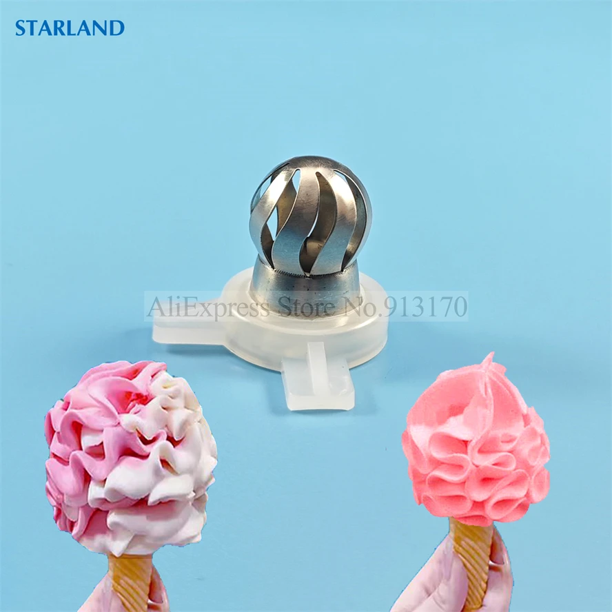 Stainless Steel Mould Nozzle FL01 Modeling Nozzle Lid Soft Ice Cream Machines Accessory Spare Part 29mm Inner Diameter