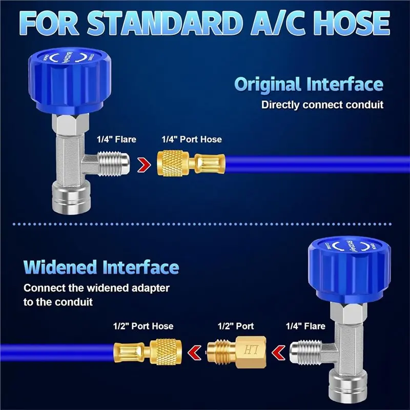 NEW HOT In Stock-R1234yf R134a Valve Core Removal Tool Refrigerant Can Tap Valve With Refrigerant Tank Adapters For Automotive