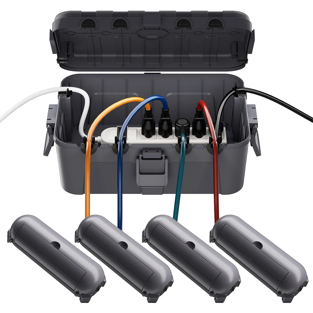 

5 шт. водонепроницаемый уличный набор электрических коробок IP54 с запираемыми защелками для удлинителей объемные адаптеры гирлянды садовые инструменты