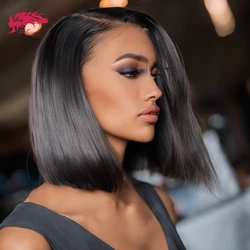 4x4/5x5 Short Bob Human Hair Wigs Brazilian 13x4 Straight Lace Front Wigs For Women Transparent Lace Pre Plucked Bone Bob Wig