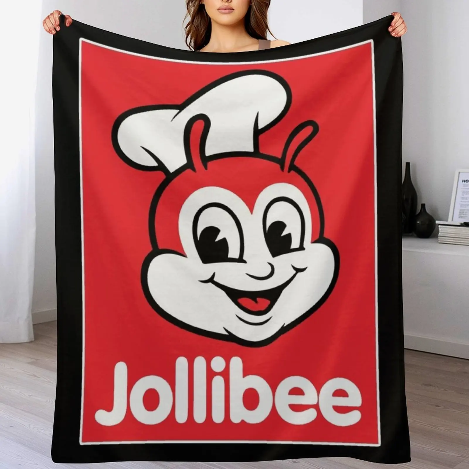 

Jollibee Fast Food Throw Blanket Luxury Brand Bed linens Retros Blankets