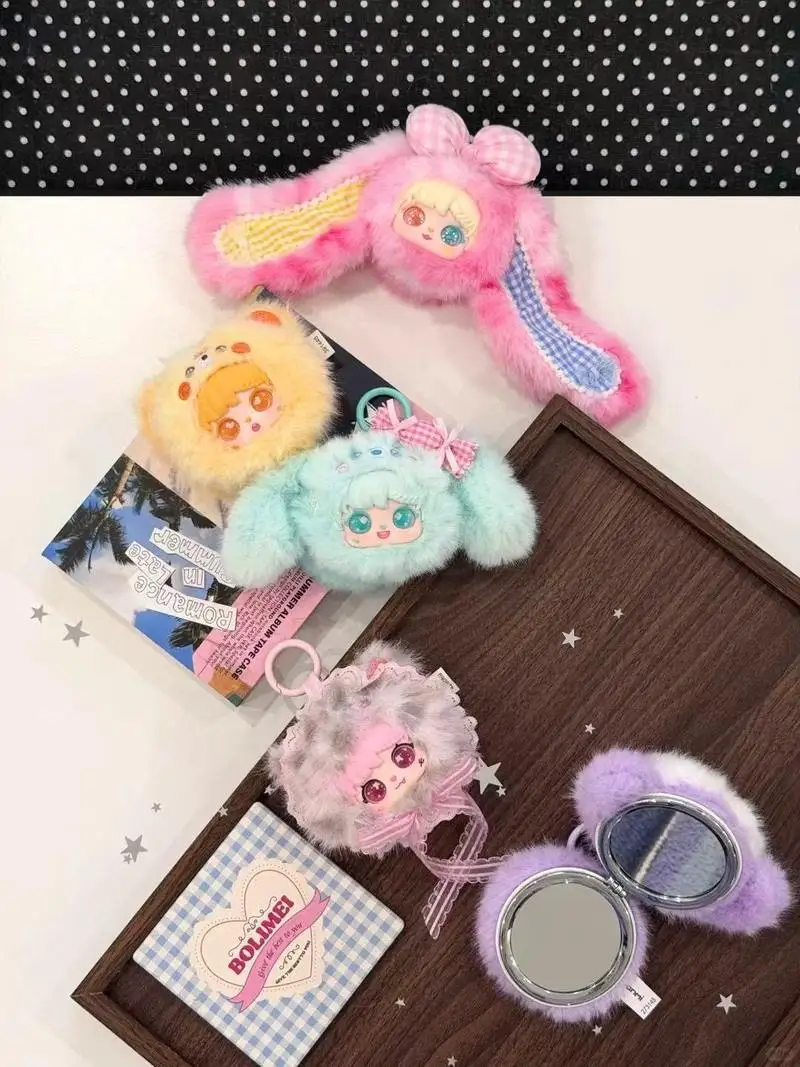 sanmi-rabbit-vinyl-blind-box-mini-makeup-mirror-pendant-keychain-cute-kawaii-bag-charm-girls-women-gift-fashion-accessory-toy