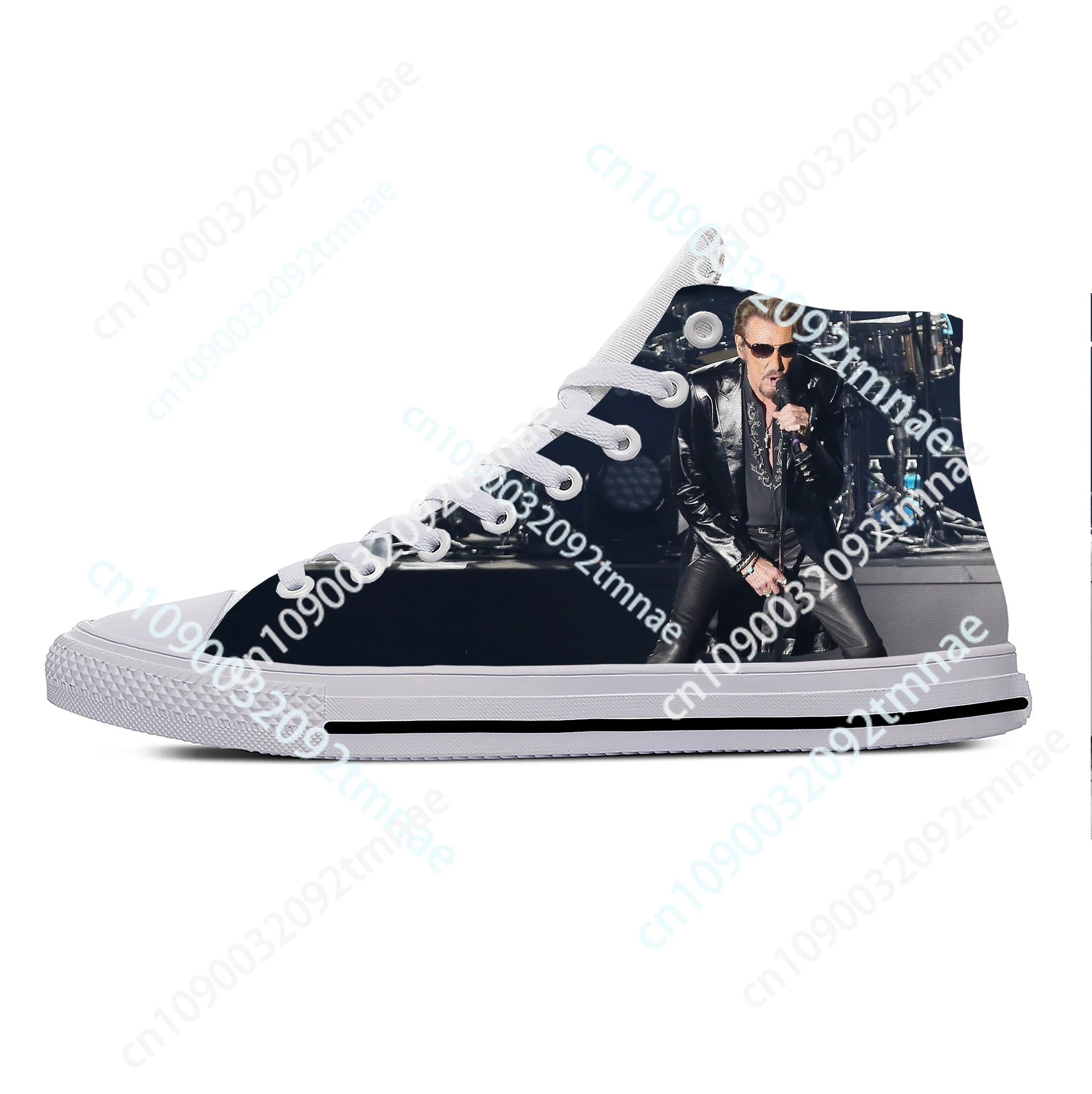 Hot Cool Summer Johnny Hallyday Rock Star Music Fashion Cool Casual Cloth Shoes High Top Men Women Sneakers Classic Custom Shoes