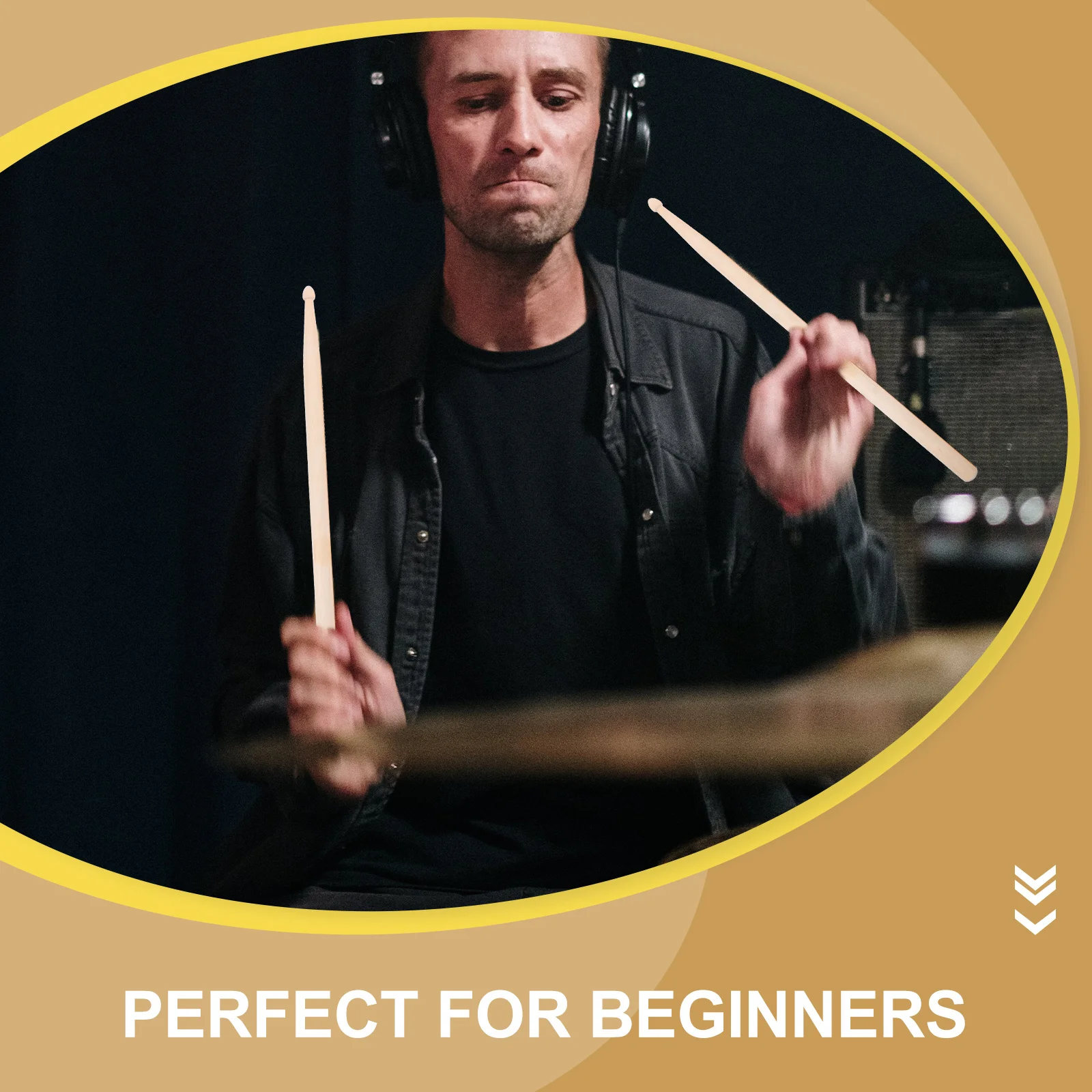 

6Pairs Durable Maple Drumsticks Smooth Usage Backup Replacement for Different Music Styles Practice Drum Sticks