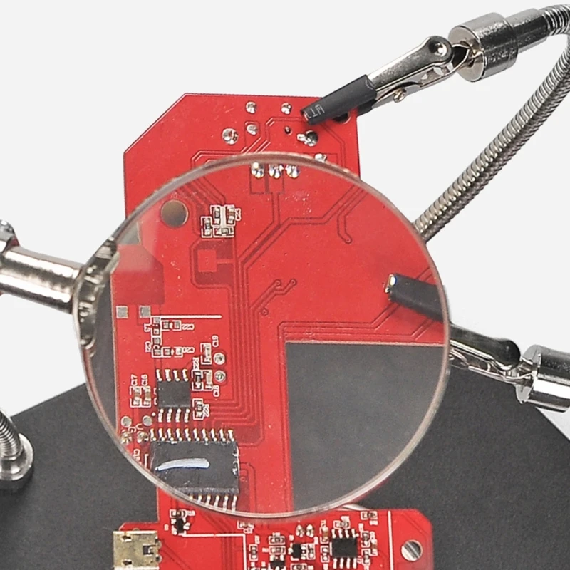 Helping Hands Third Hand Soldering Station for PCB Holder 4 Flexible Arms with 3X LED Magnifier Welding Tool