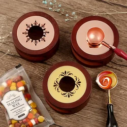 3D Snowflake Retro Wax Seal Melting Furnace Solid Wood Oven Furnace Wax Pot Beads Stick Heater Warmer Decorative Craft for Stamp