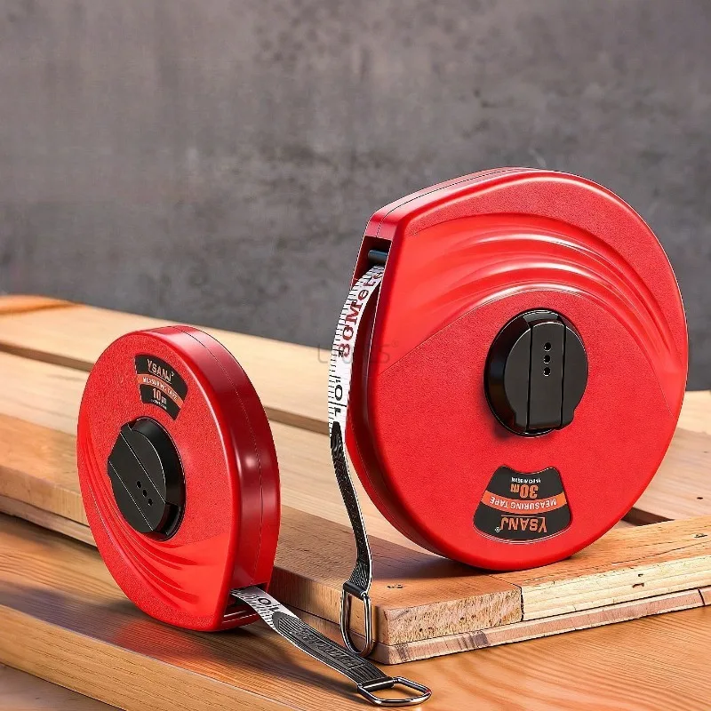 10/20/30/50m Fast Rewind Tape Measure High-precision Thick-fiber Leather Tape Measure Anti-Slip Labor-Saving Measuring Tools