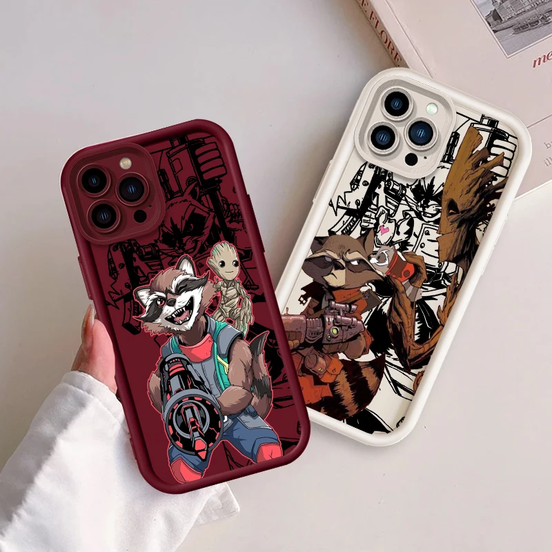 Art Rocket Raccoon Cool Eye Ladder For Apple iPhone 15 14 13 12 11 XS XR X Pro Max Plus Funda Phone Case