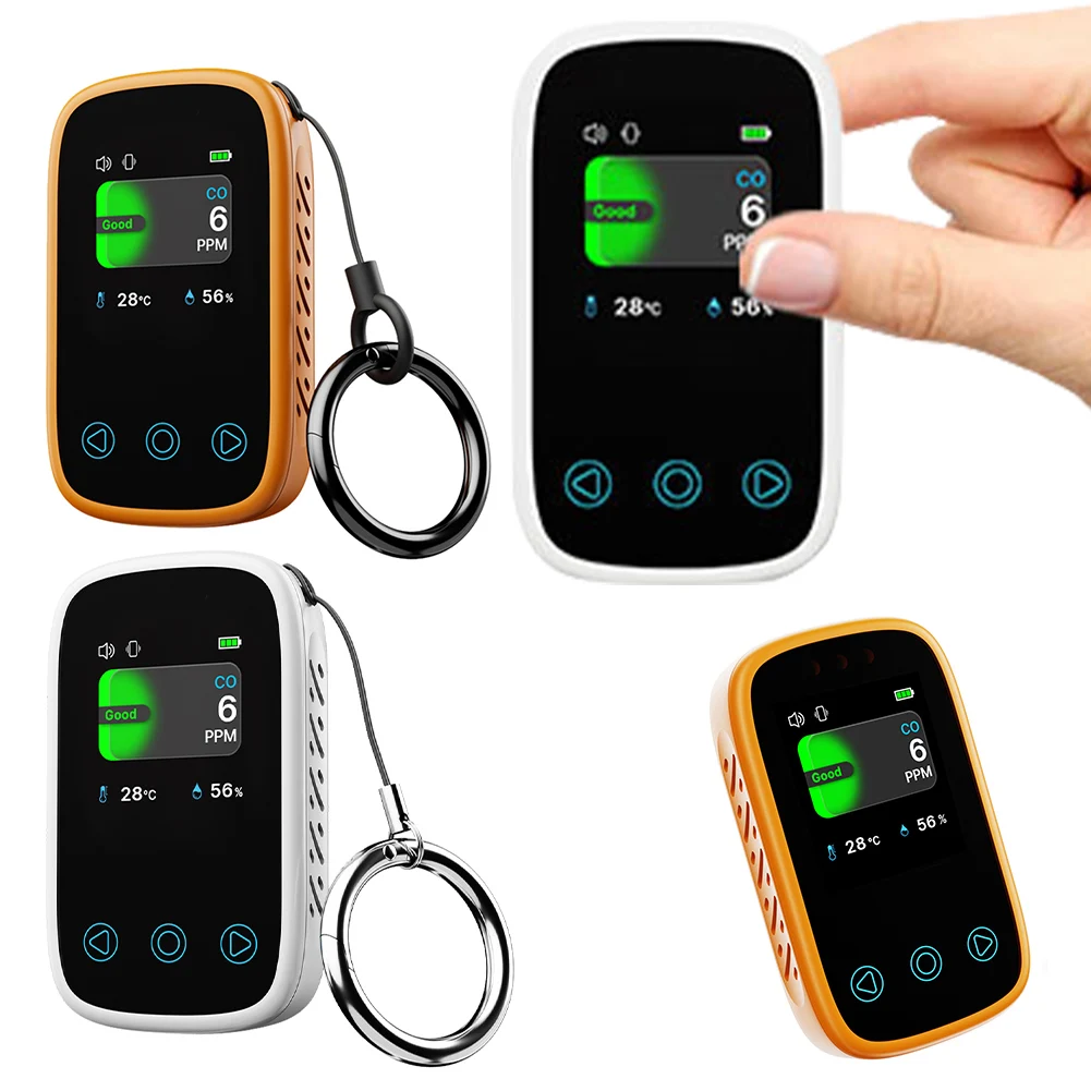 

3 in 1 Mini CO Detector Digital Display Portable CO Monitor Type-C Rechargeable CO Temperature Humidity Meter for Outdoor Garage