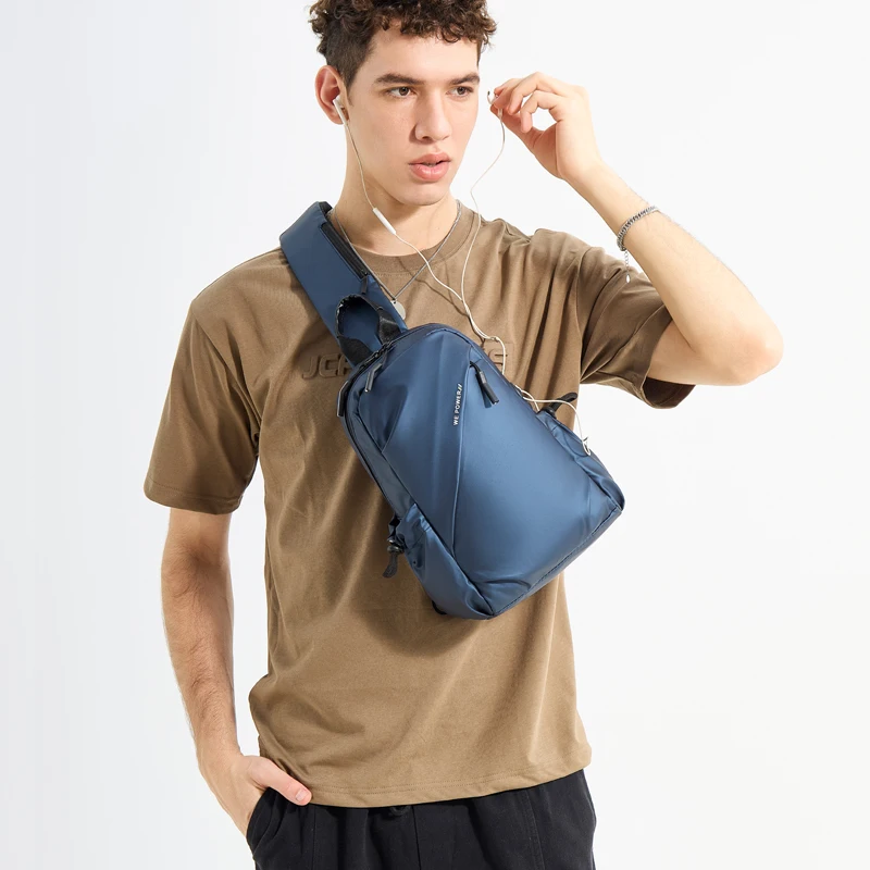 

Solid color Oxford waterproof large capacity men's chest bag crossbody bag sacoches hommes bolso hombre sling bag bag for men