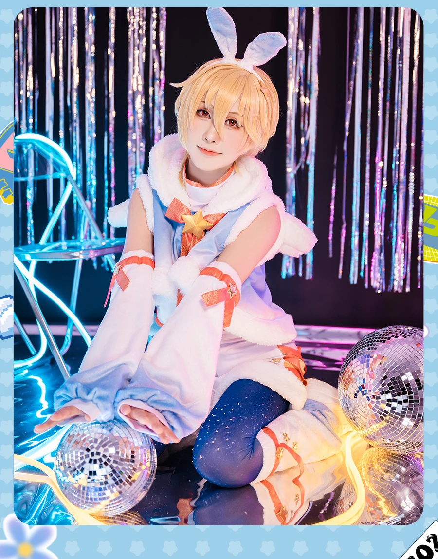 Conjunto de Anime, disfraz de viaje de conejos, Mashiro Tomoya Nito Nazuna, abrigo, chaleco, pantalones, diadema para mujeres y niñas, disfraz de Halloween