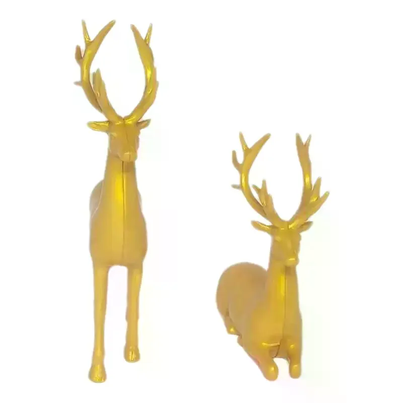 1 Peça de Ornamento de Mesa Rústico, Decoração de Rena de Natal para Casa, Estátua Pequena de Rena para Decoração de Natal