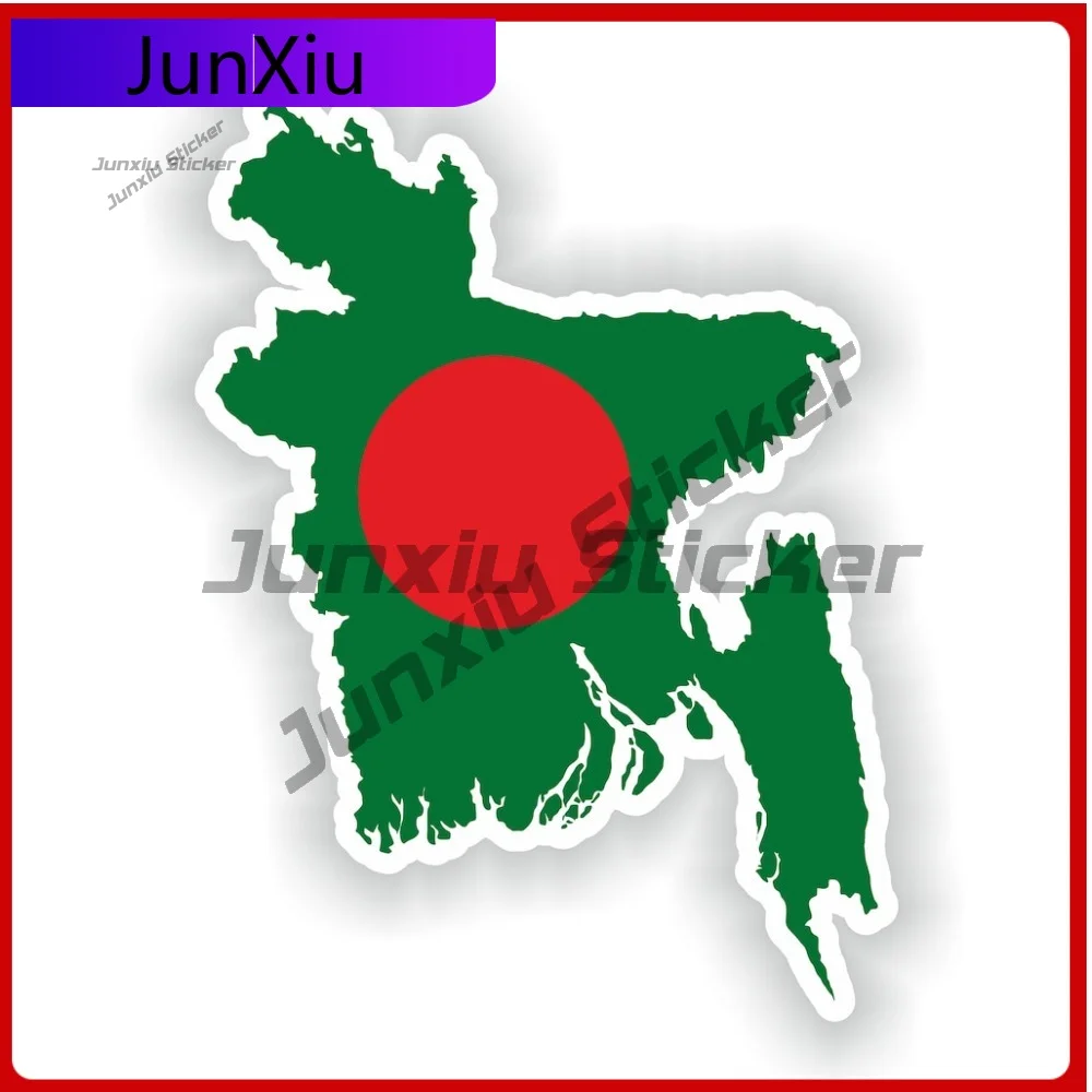Bangladesh National Emblem Map Shape And Outline Vinyl Decals Graphics Auto Rv Stickers For Car Cover Scratch Refit Can Bottle