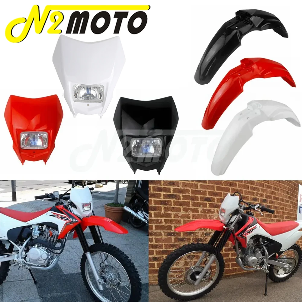 Enduro MX Dual Sport Front Headlight Fender Mudguard For Honda CRF150F CRF230F CRF250 CRF450 CRF 150 230 250 450 F R L Dirt Bike