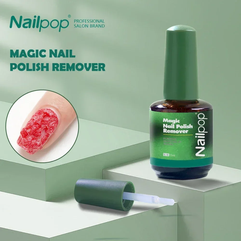 NAILPOP 15 ml Magic Gel Polish Remover 3-5 Minuten Snel Verwijderen Vernis Losweken UV LED Cleaner Top Coat Functie Gel Verwijderen Tool