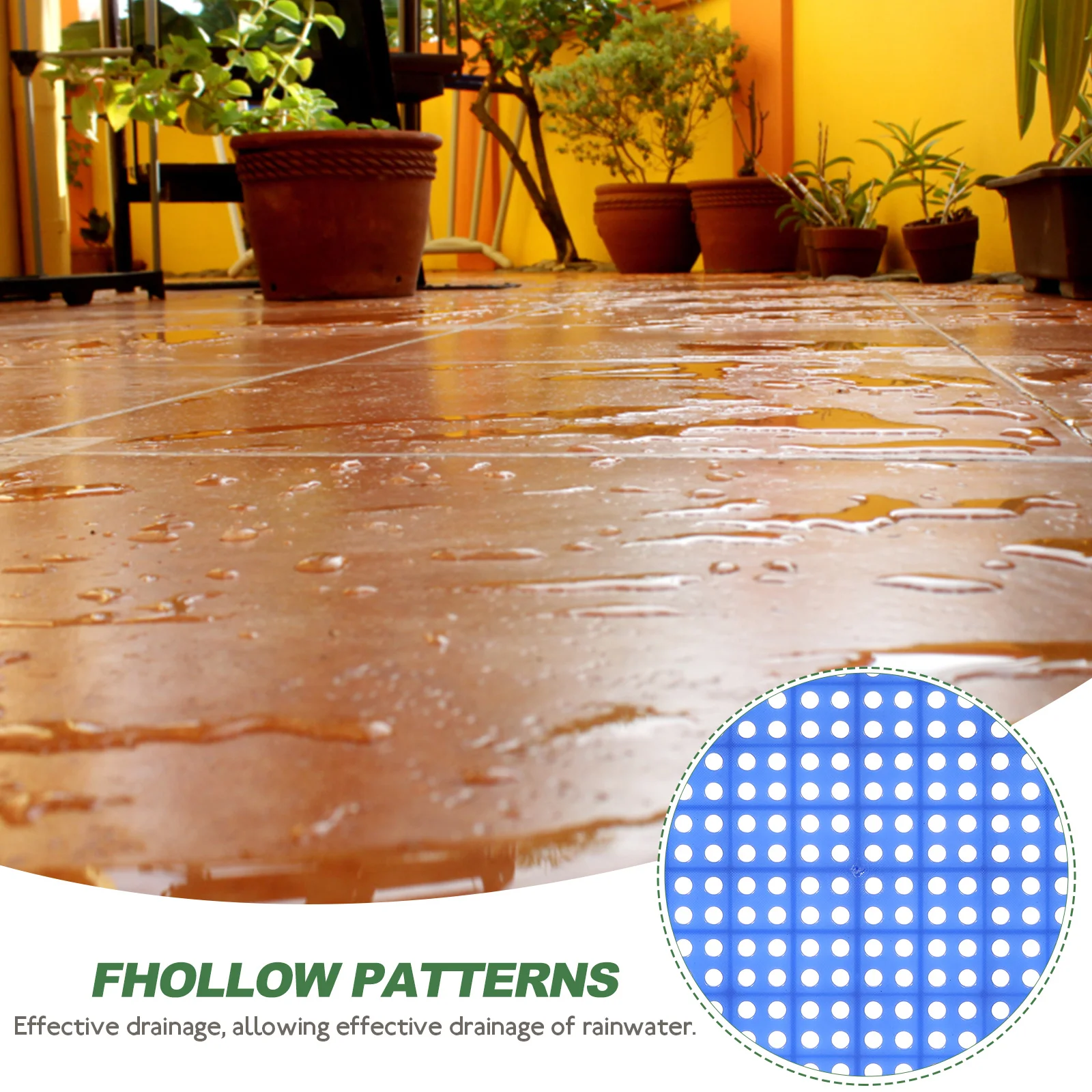 

4pcs Plastic Tiles 30x30x3cm Hollow Design Garden Patio Outdoor Flooring Deck Interlocking Draining Grass Lawn Sturdy Wear