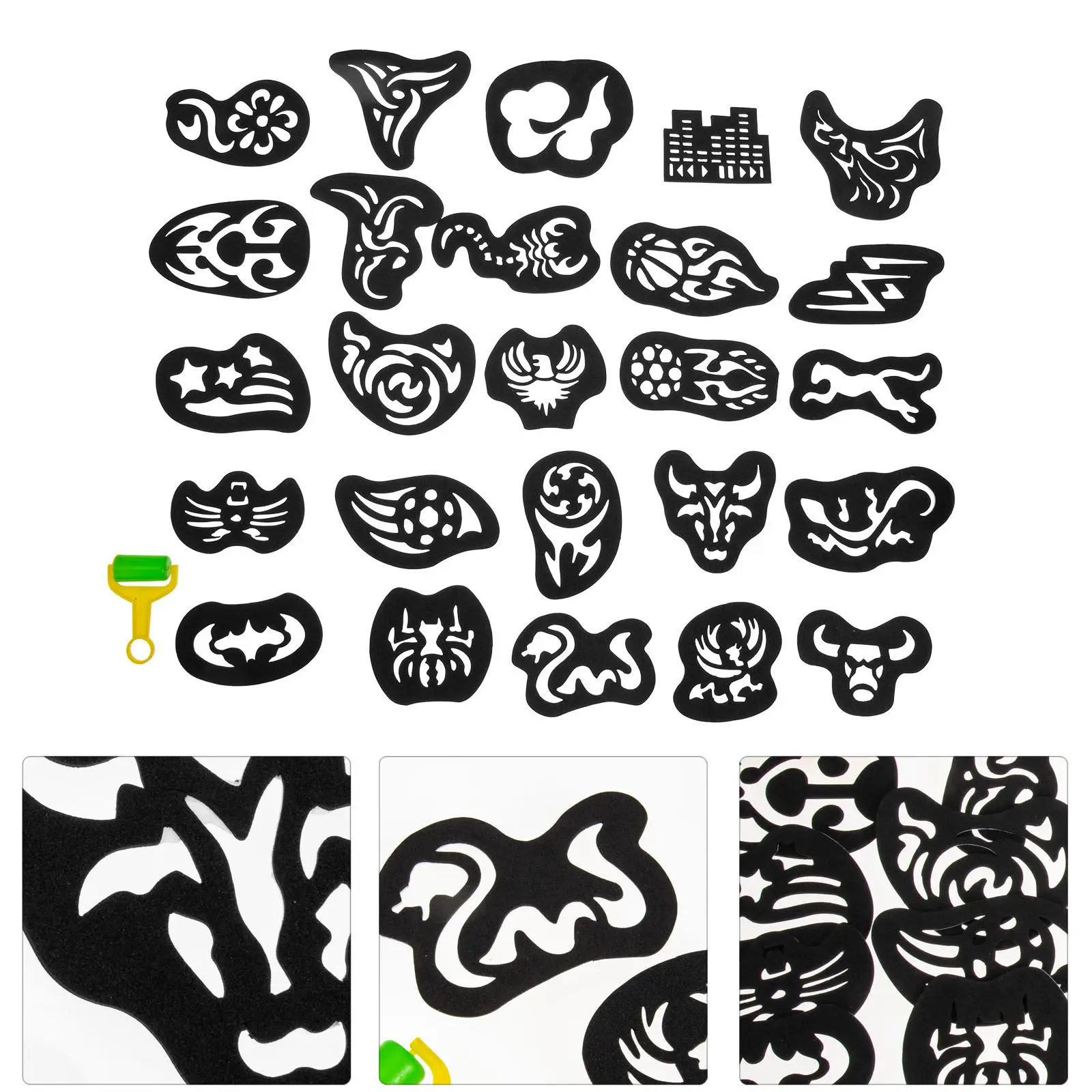 

Полые трафареты для татуировок на теле, многофункциональные шаблоны для самостоятельного нанесения татуировок на волосы, многоразовые пластиковые декоративные трафареты-инструменты