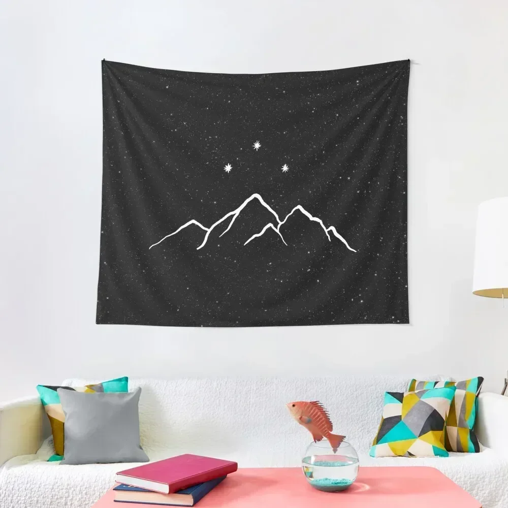 

Night court - starry black and white Tapestry Carpet On The Wall Decoration For Home Tapestry