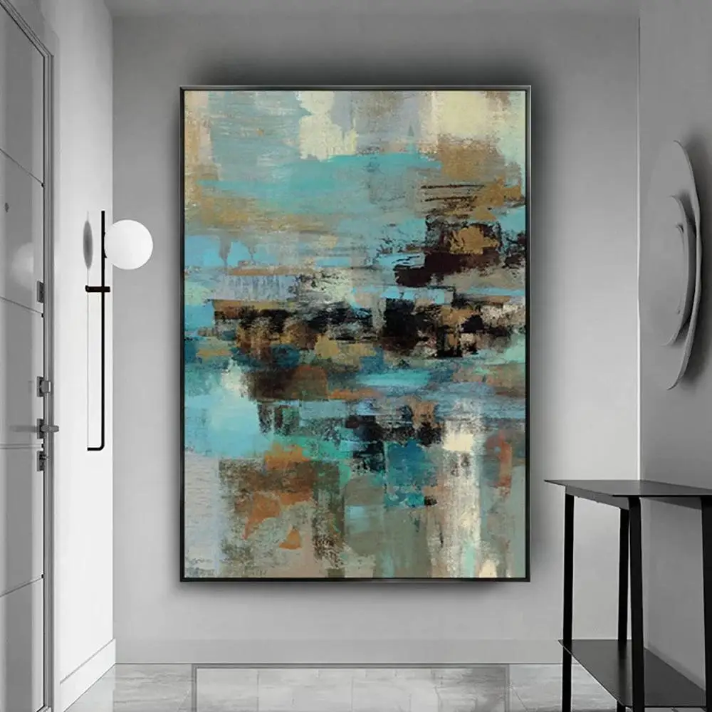 لوحة زيتية تجريدية مرسومة باليد لغرفة المعيشة ، فن جداري حديث ، قماش ملمس ، ديكور منزلي عتيق ، أعمال فنية جدارية