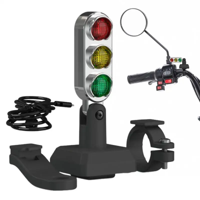 

Motorcycle Turn Signals Motorcycle Handlebar Signal Lights Compact 3 Color Traffic Lamp Decoration For Motorbike Scooter Daytime