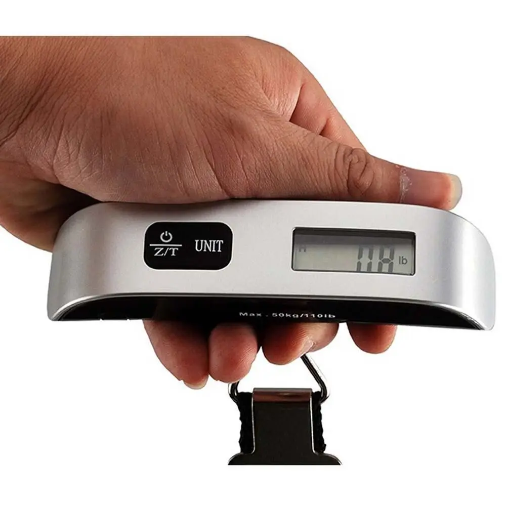 Imagem -02 - Escala Portátil Digital Display Lcd 50kg Eletrônico Bagagem Pendurado Mala de Viagem Pesa Bagagem Bolsa Peso Equilíbrio Ferramenta