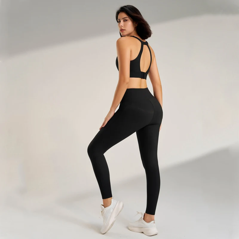 Frauen Sport Fitness Set Yoga Laufen schnell trocknen BH BH enge Dehnung neun Punkte Hosen hoch taillierte dünne Yoga-Set