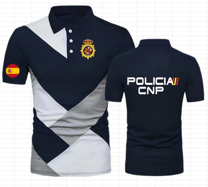 2025 اسبانيا الوطنية اسبانيا Policia CNP UIP UPR الرجال قمصان بولو مكافحة الشغب سوات جيو يذهب القوات الخاصة الرجال قميص بولو Y2K