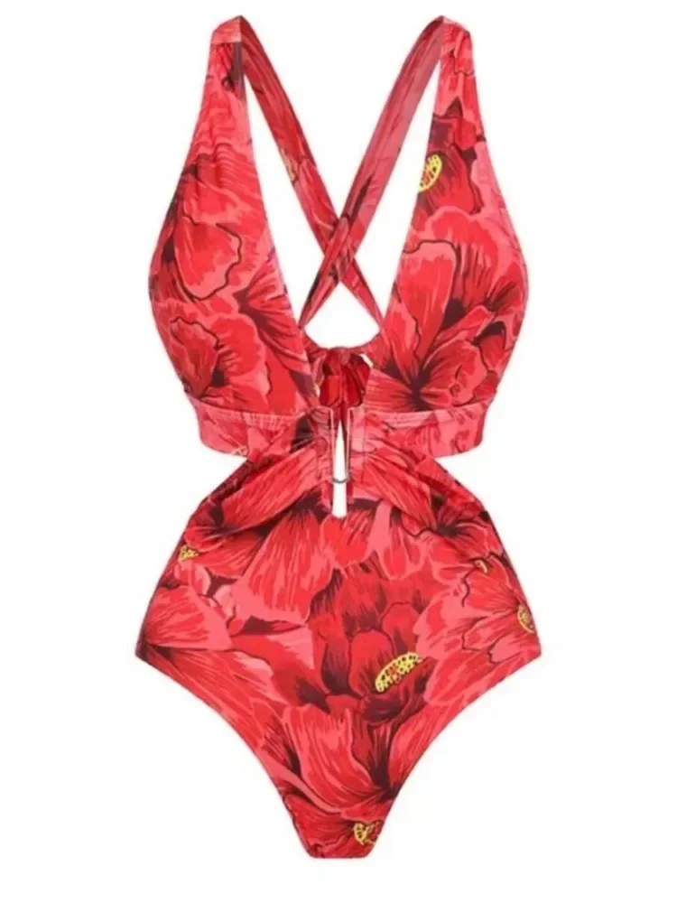 Traje de baño Vintage para mujer, traje de baño de una pieza, Bikini de lujo, vestido de playa sin espalda, traje de baño de diseñador, ropa de Surf de verano, ropa de playa