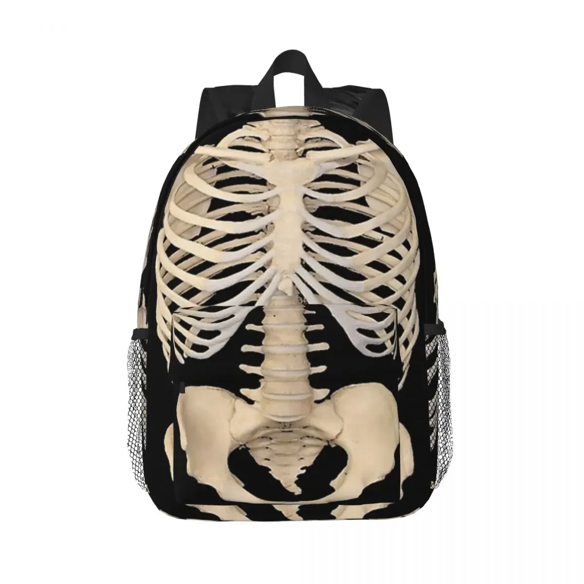 Halloween Gothic Anatomy Rib Cage Bones Human Skeleton Backpacks Boys Girls Bookbag School Bags Travel Rucksack Shoulder Bag