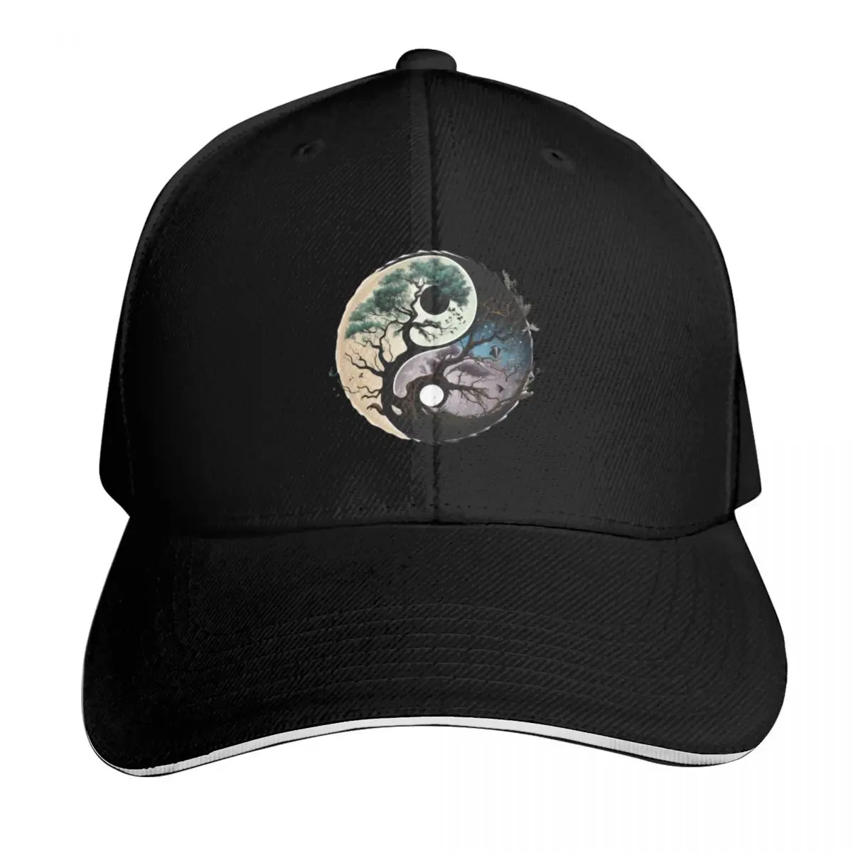 Tree of Life Yin Yang Baseball Cap Casual Daily Wear Quick Dry Performance Cotton Twill Breathable