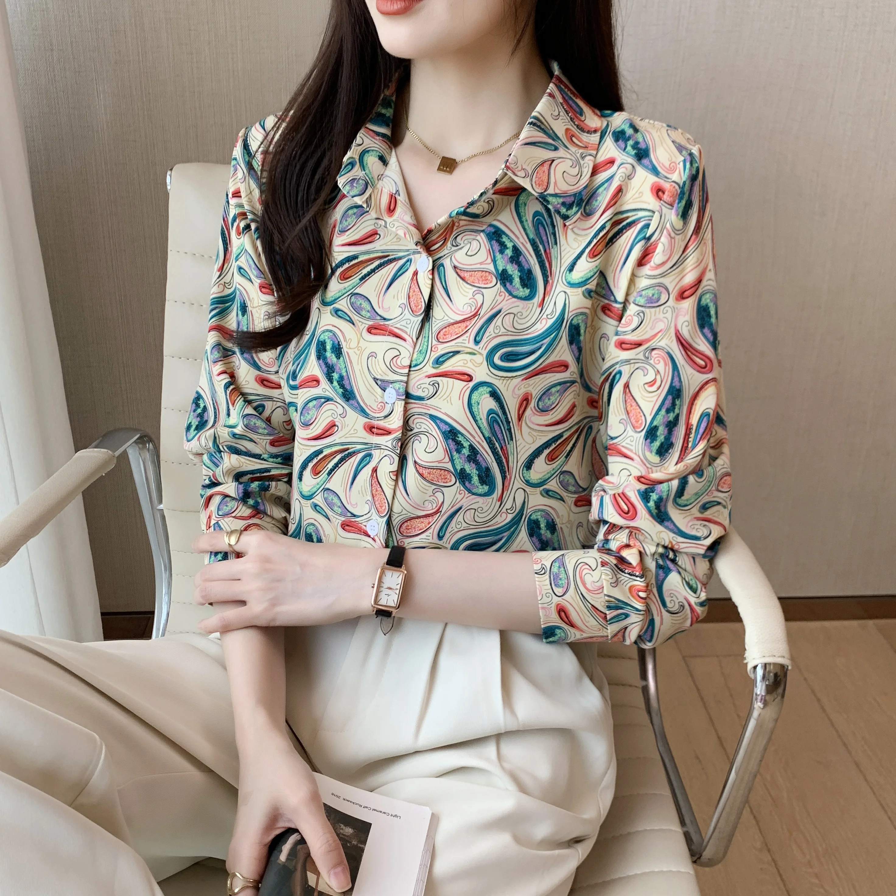 New Arrival Ladies' Shirts for Elegant Style Luxury Women's Button-Down Tops with Graceful Design Spring Autumn tops blusa mujer