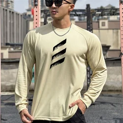 wiosna jesień Długi rękaw Fitness T Shirt Running Gym Muscle Sports T Shirt Workout Casual Training Tops Loose mesh T Shirt men