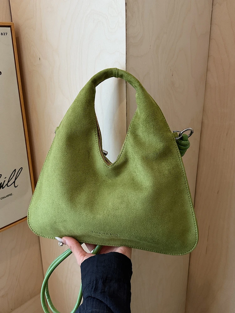 

Autumn New Fashion Faux Suede Women Handbags Retro Texture Candy Color Commuting Messenger Bags Korean Simple Shoulder Bag