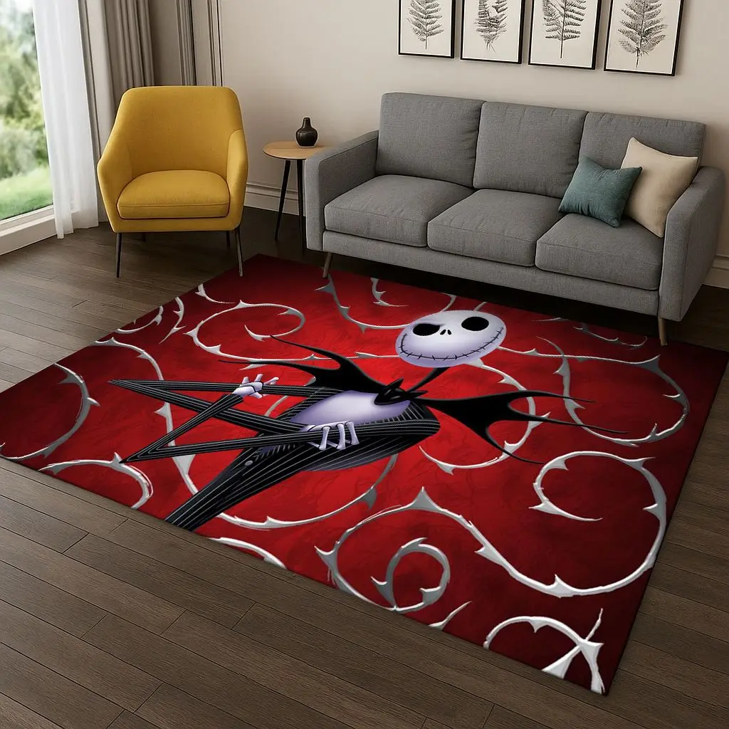 

The Nightmare Before Christmas Cartoon Carpet Rug for Playroom Living Room Bedroom Doormat Decor,Kid Play Game Non-slip Mat Gift