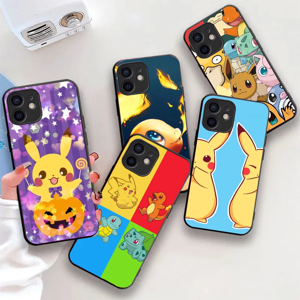 Flexible TPU Case For iPhone X XS 7 8 11 14 15 Plus Pro Max WX-54 Pokémon