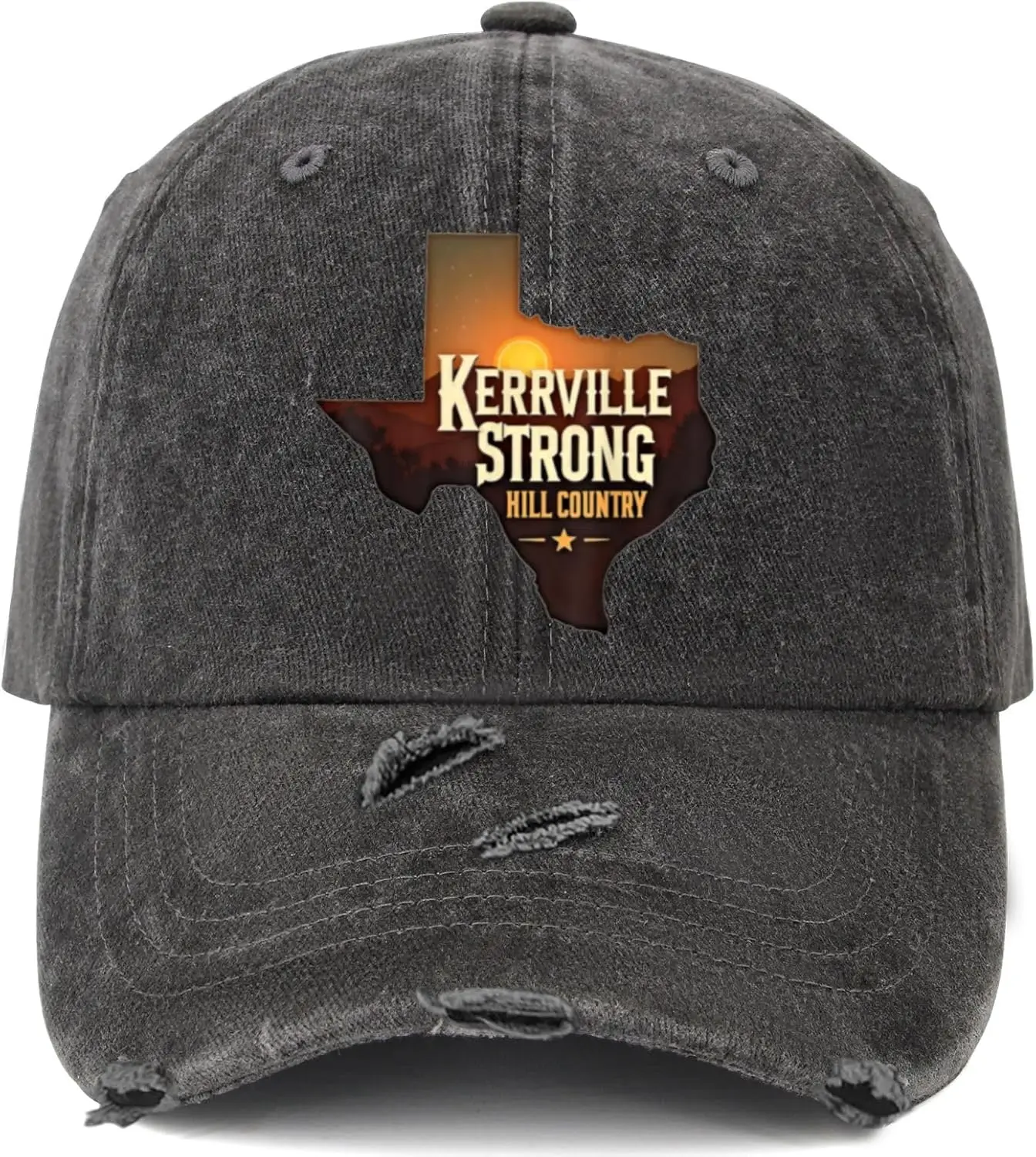 

Kerrville TX Strong Hometown Souvenir Hat for Mens Vintage Washed Distressed Baseball Cap