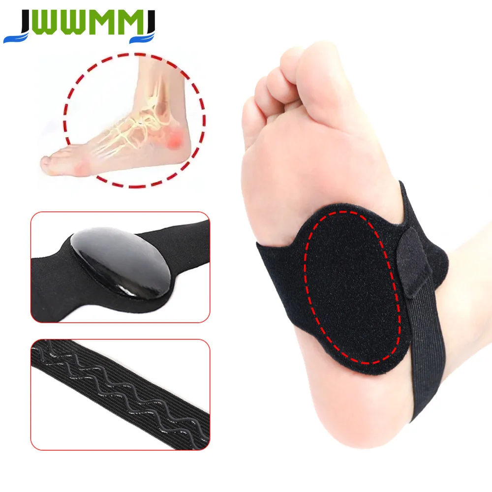 1 Stück Fußgewölbestütze zur Linderung von Plantarfasziitis-Schmerzen, Verstellbare Fußmanschette mit Gelpolstern, Orthopädische Stütze für Männer und Frauen