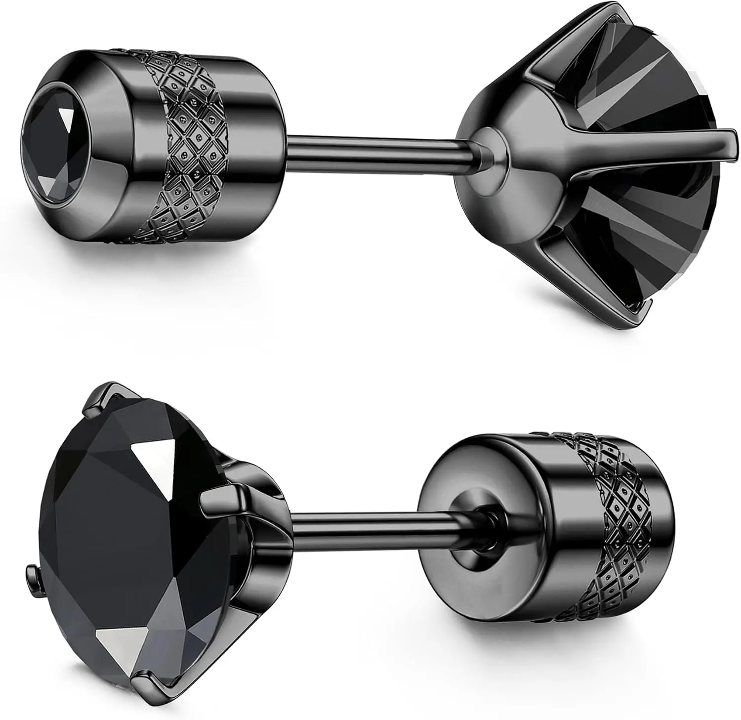 Hypoallergene G23 Implantatqualität Titan Schraubverschluss-Ohrringe 20G für Empfindliche Haut mit 5A Kubikzirkonia Piercing-Ohrstecker Schmuck