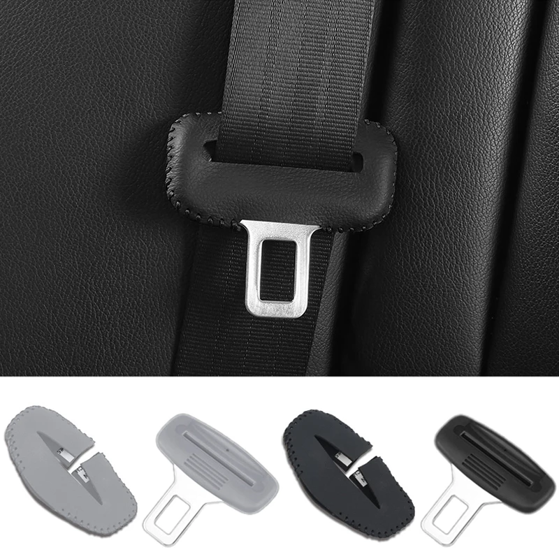 

2 Pack Seat Belt Buckle Protective Cover & 2Clips Set, Pure Hand Sewing Cover, Universal Car Interior Accessories