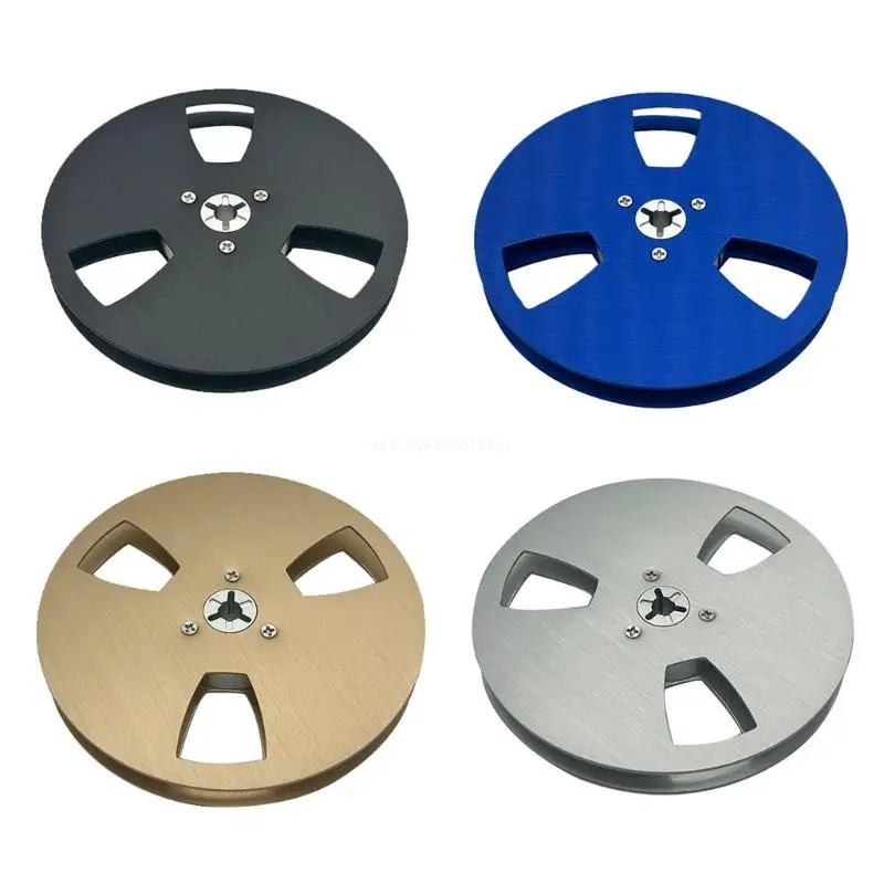 

1/4 5 Inch Empty Tape Reel Aluminum Alloy 3 Hole Nab Flange Wind Resistant Universal Opening for Reel to Reel Recorder Dropship