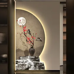 New Modern Style Magpie Wall Art Mural Pictures LED Wall Lamps Room Decoration Wall Light Indoor Sconces Bedroom Lamps Half-moon