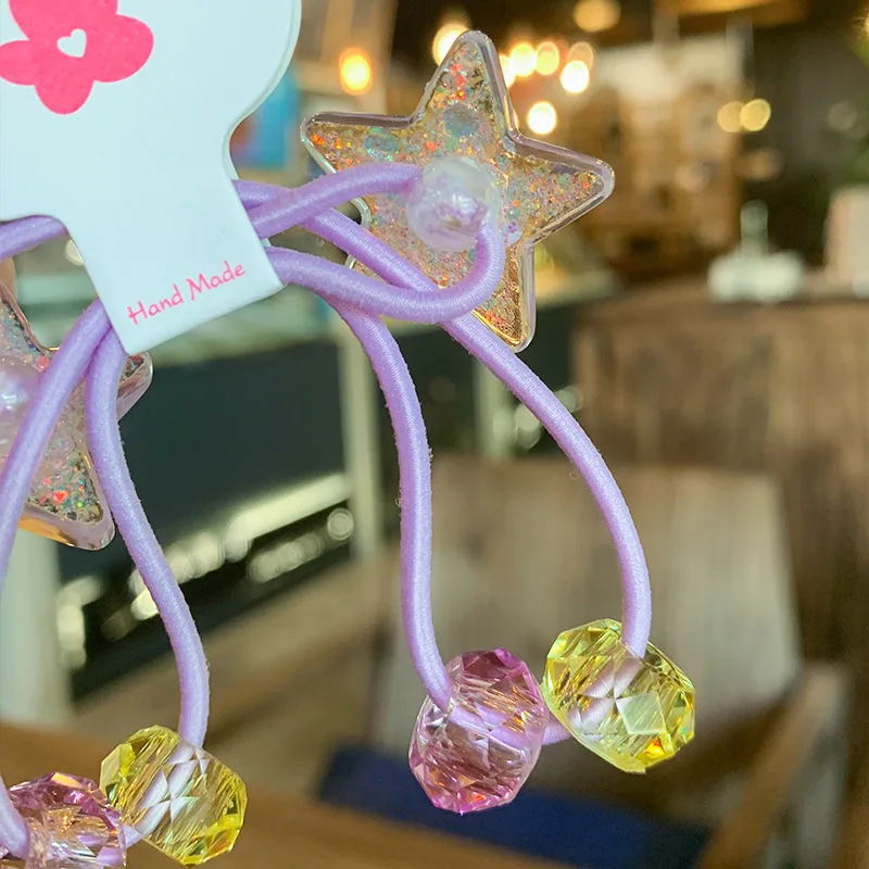 2 teile/satz Kinder Cartoon Kaninchen Elastische Haar Gummibänder Glitter Blume Haar Krawatte Für Mädchen Nette Haar Seil Kinder Haar Accessoire – Detail 3
