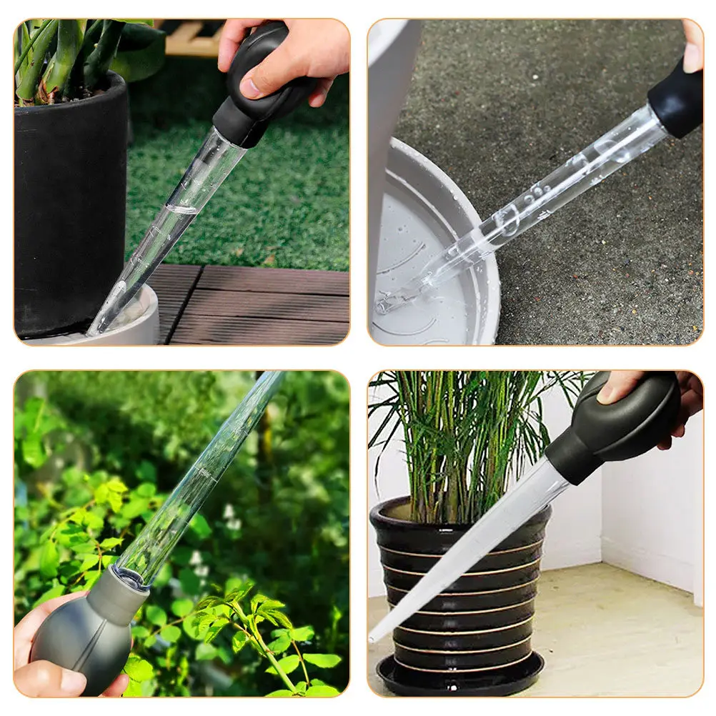 2Pcs Plant Tray Water Remover Tool Large Tube Dropper for Flower Pot Saucer Overflow Extraction Water Catcher for Indoor Outdoor view 3