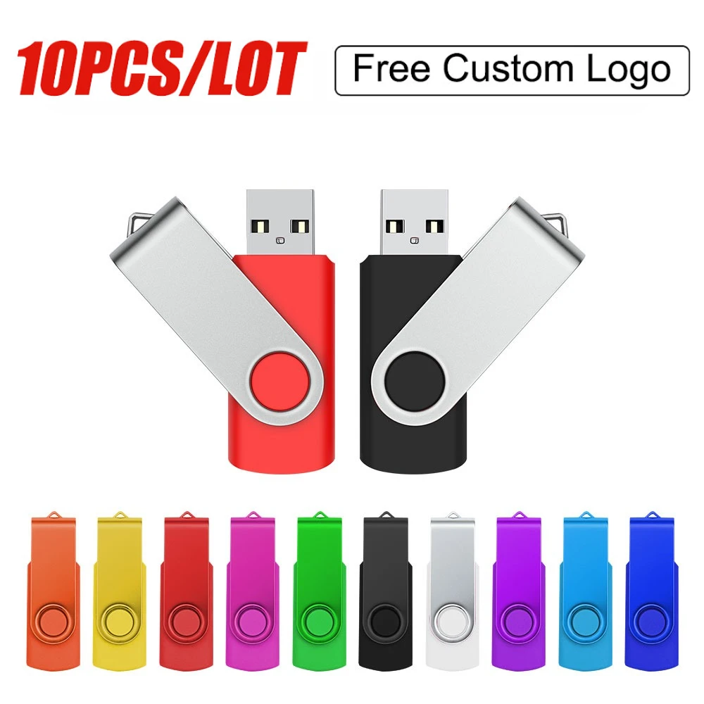 

10pcs/lot USB 2.0 USB Flash Drive Free Logo Flash Memory Card 32GB Pendrive 64GB USB Stick 4GB 8GB 16GB Memory Stick U Disk