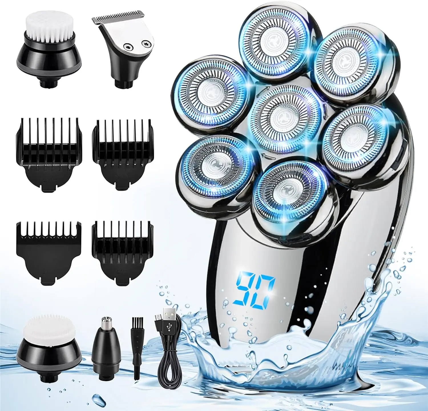 

Sensor Electric Razor Rechargeable Shaving Machine Waterproof Wet Dry Shaver for Body for Home Travel Companion Bald Head Shaver