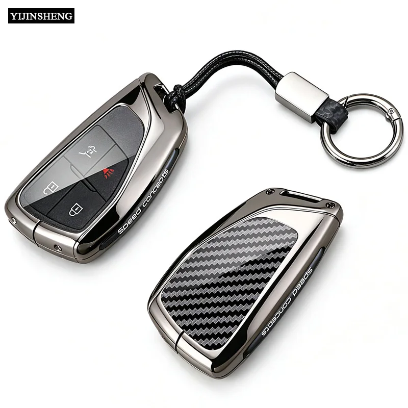 Zinc Alloy Matel Car Key Case Cover Fob For 2021-2025 2026 GMC Yukon Denali Sierra, Fit for Chevy Silverado Suburban Tahoe Buick