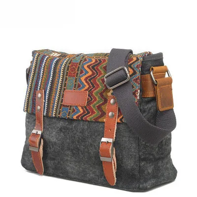 Original Cowhide Trendy Retro Small Square Crossbody Bag Vintage Ethnic Style Casual Shoulder Sling Bag For Men