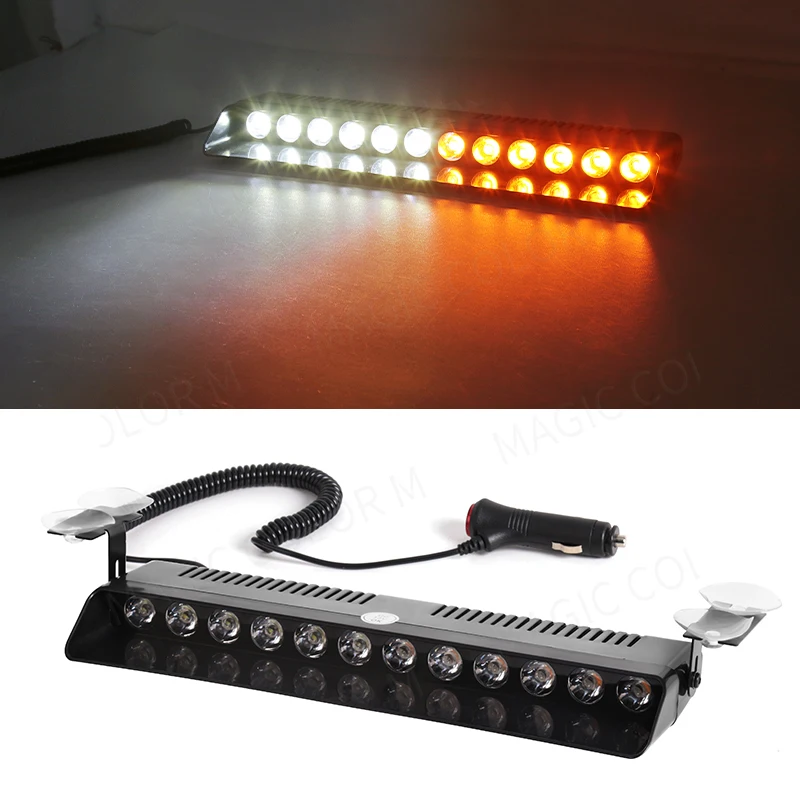 12 LED Auto Stroboscoop Flash Waarschuwingssignaal Baken Politie Brandweerman Noodvoorruit Trailer Voertuigindicatoren Waterdicht