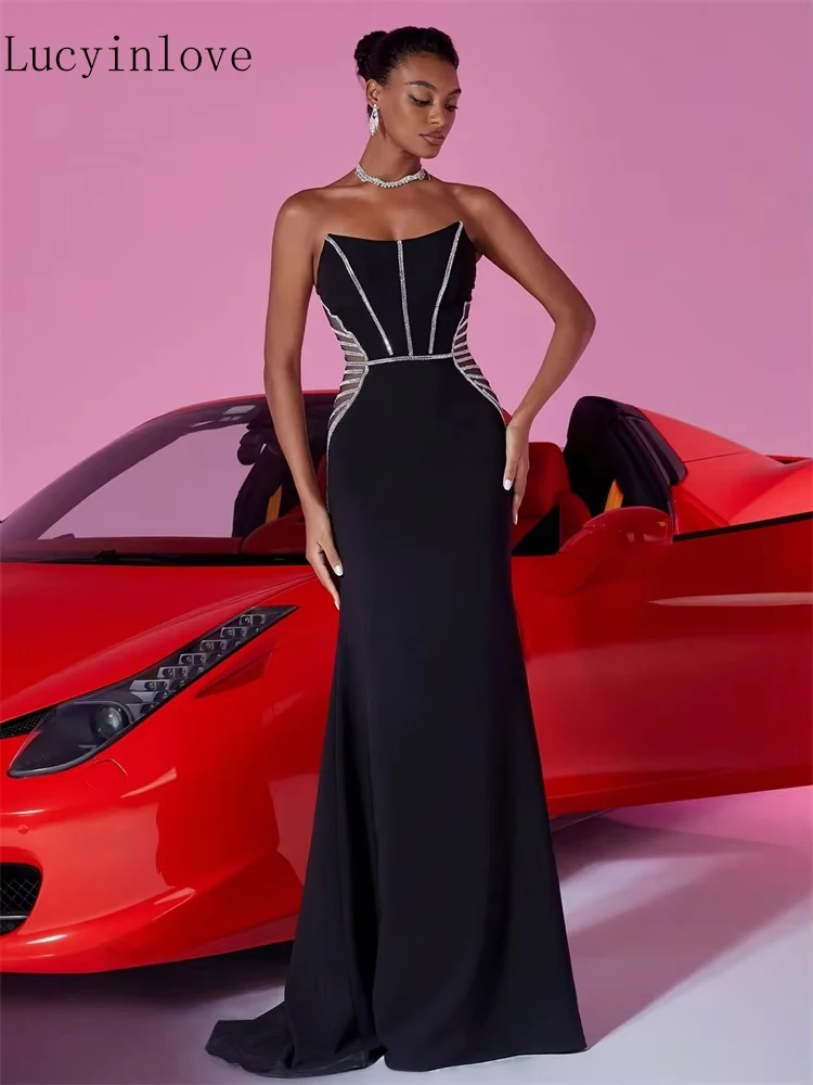 

Lucyinlove Роскошные сексуальные вечерние платья с ромбовидной нашивкой Элегантные женские платья длиной до пола для свадебной вечеринки, коктейльные платья макси